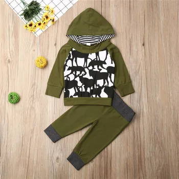 Newborn Boys Clothes Set Cattle Sheep Bear Hooded Sweatshirt Tops Army Green Trousers Boys Outfits Tracksuits For Boys Clothing
Newborn Boys Clothes Set Cattle Sheep Bear Hooded Sweatshirt Tops Army Green Trousers Boys Outfits Tracksuits For Boys Clothing