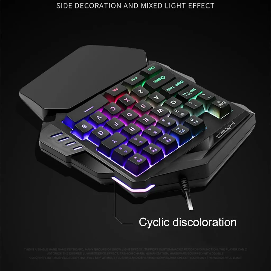 K13 Wired 35 Keys LED Backlit Usb Ergonomic Single Hand Keypad Gaming Keyboard With hand rest Professional gaming keyboard | Компьютеры и