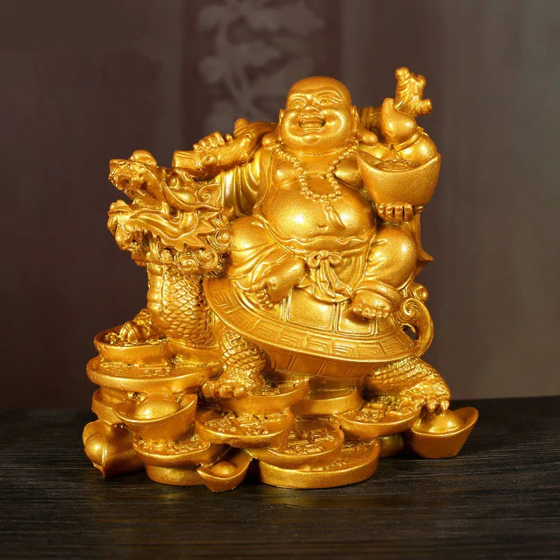 Статуя бога богатства из смолы статуя Будды смеющейся искусственная китайская