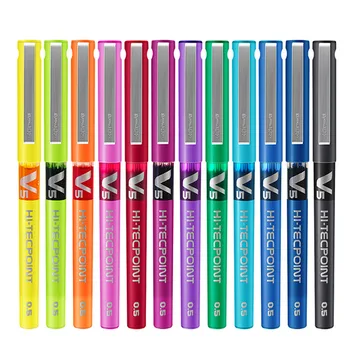 

6/12pcs PILOT BX-V5 full needle straight liquid ballpoint pen BX-V5 0.5mm gel pen multicolor large capacity