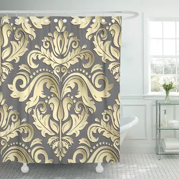 Shower Curtain Gray Gold Oriental Golden Fine Traditional Pattern with 3D Shadows and Highlights Yellow Floral Leaf Waterproof
Shower Curtain Gray Gold Oriental Golden Fine Traditional Pattern with 3D Shadows and Highlights Yellow Floral Leaf Waterproof