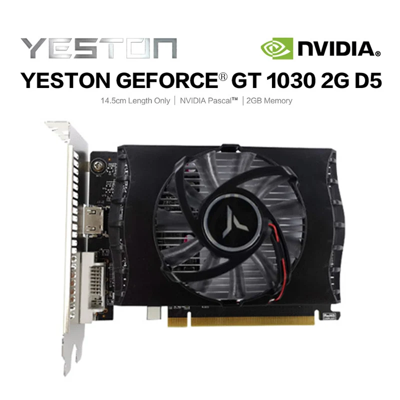 Yeston GTX1030-2G D5 TC Graphic Card 1228-1468MHz 2G/64bit/GDDR5 Gaming Graphics Card with DVI-D + HDMI
Yeston GTX1030-2G D5 TC Graphic Card 1228-1468MHz 2G/64bit/GDDR5 Gaming Graphics Card with DVI-D + HDMI