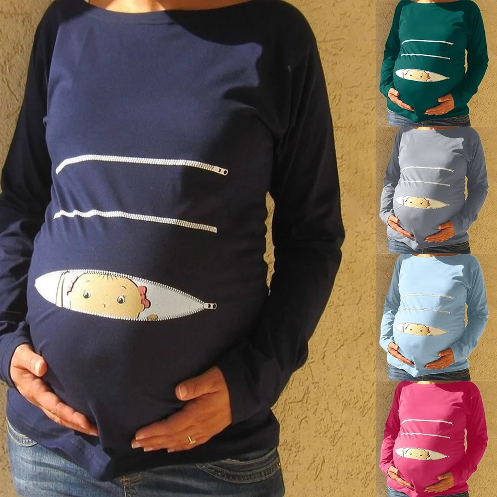 Spring autumn Women's Maternity Long Sleeve Tops Cartoon Pattern Nursing Baby Clothes Clothing Pregnant long letter T shirt
Spring autumn Women's Maternity Long Sleeve Tops Cartoon Pattern Nursing Baby Clothes Clothing Pregnant long letter T shirt