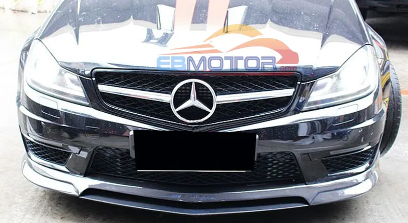Real carbon fiber Rev Front Lip spoiler For Mercedes Benz W204 C63 AMG 11-13