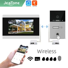 

【NEW】Jeatone Tuya smart 7 inch WIFI IP Video intercom phone doorbell camera system with wireless WIFI Bridge Box /Fingerprint