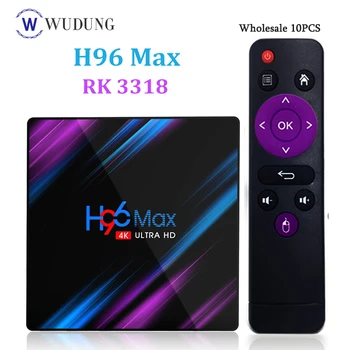 10pcs/lot Smart TV Box Android 9.0 H96 Max RK3318 4K USB3.0 H.265 Set Top Box 2.4G&5G Wifi BT4.0 HD no app include 
10pcs/lot Smart TV Box Android 9.0 H96 Max RK3318 4K USB3.0 H.265 Set Top Box 2.4G&5G Wifi BT4.0 HD no app include