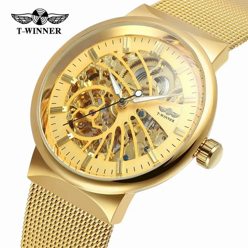 T- Winner Europe And America Men Fashion Casual Hollow out Stainless Steel Net Waterproof Automatic Machine Watch
T- Winner Europe And America Men Fashion Casual Hollow out Stainless Steel Net Waterproof Automatic Machine Watch