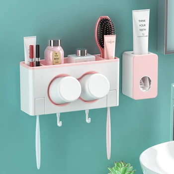 Toothbrush Holder Automatic Toothpaste Dispenser Toothpaste Squeezers Washing Set Cup Wall Mounted Bathroom Accessories Bath Kit
Toothbrush Holder Automatic Toothpaste Dispenser Toothpaste Squeezers Washing Set Cup Wall Mounted Bathroom Accessories Bath Kit
