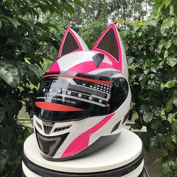 NITRINOS Motorcycle Helmet Women Moto Helmet Cat Ear Helmet Personality Full Face Motor Helmet 
NITRINOS Motorcycle Helmet Women Moto Helmet Cat Ear Helmet Personality Full Face Motor Helmet