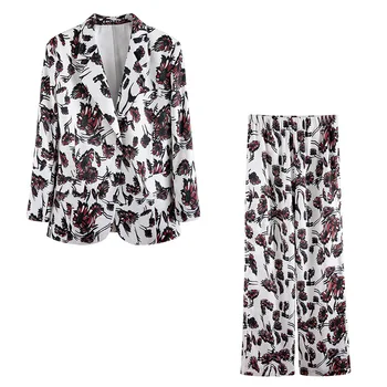 DEAT 2020 turn-down collar full sleeves flower printed single button straight blazer and full length high quality pants WM18601M 
DEAT 2020 turn-down collar full sleeves flower printed single button straight blazer and full length high quality pants WM18601M