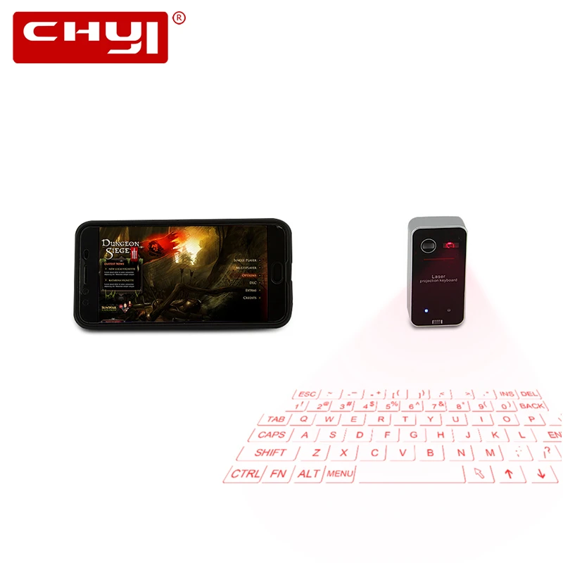 

CHYI Wireless Bluetooth Mini Virtual Laser Projection Keyboard Portable Handheld Keypad For Ipad Tablet Android Smartphone Mac