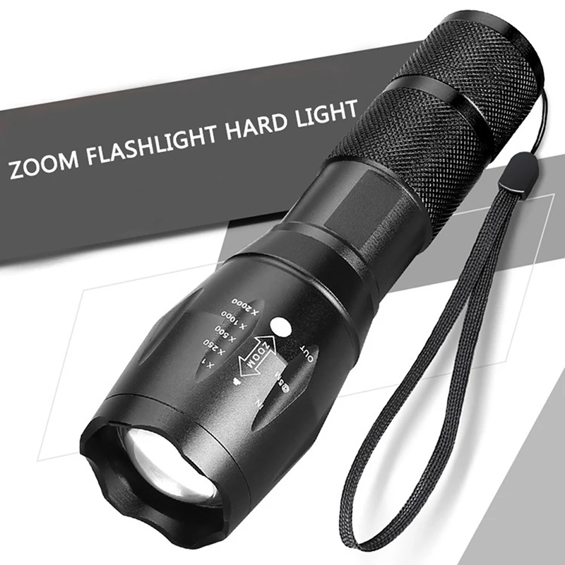 

A100 Aluminum 5 Modes Waterproof Zoomable CREE XM-T6 Zoom LED Flashlight Torch Tactical Light By AAA or 18650 Battery