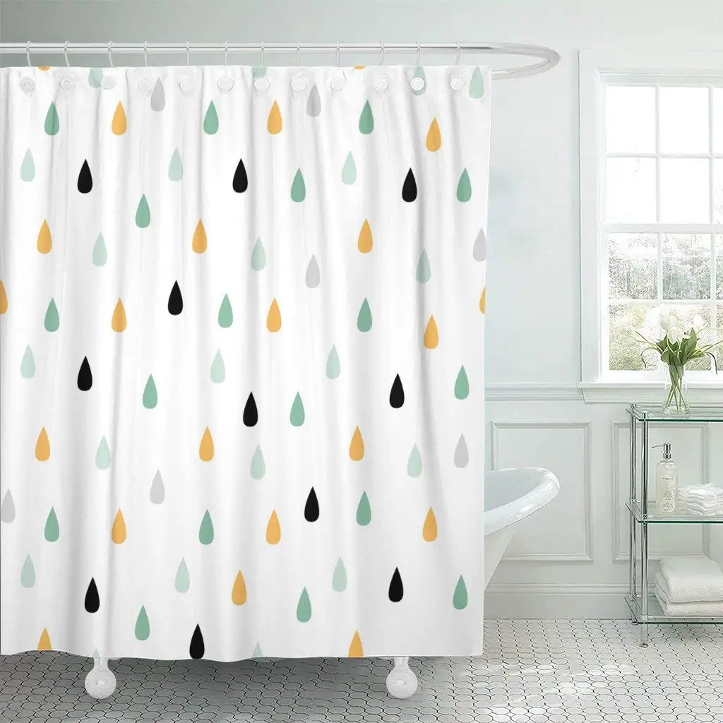 Rain Drops Cute Pattern in Mint Yellow Gray Bathroom Decor Shower Curtain Sets with Hooks Polyester Fabric Great Gift
Rain Drops Cute Pattern in Mint Yellow Gray Bathroom Decor Shower Curtain Sets with Hooks Polyester Fabric Great Gift