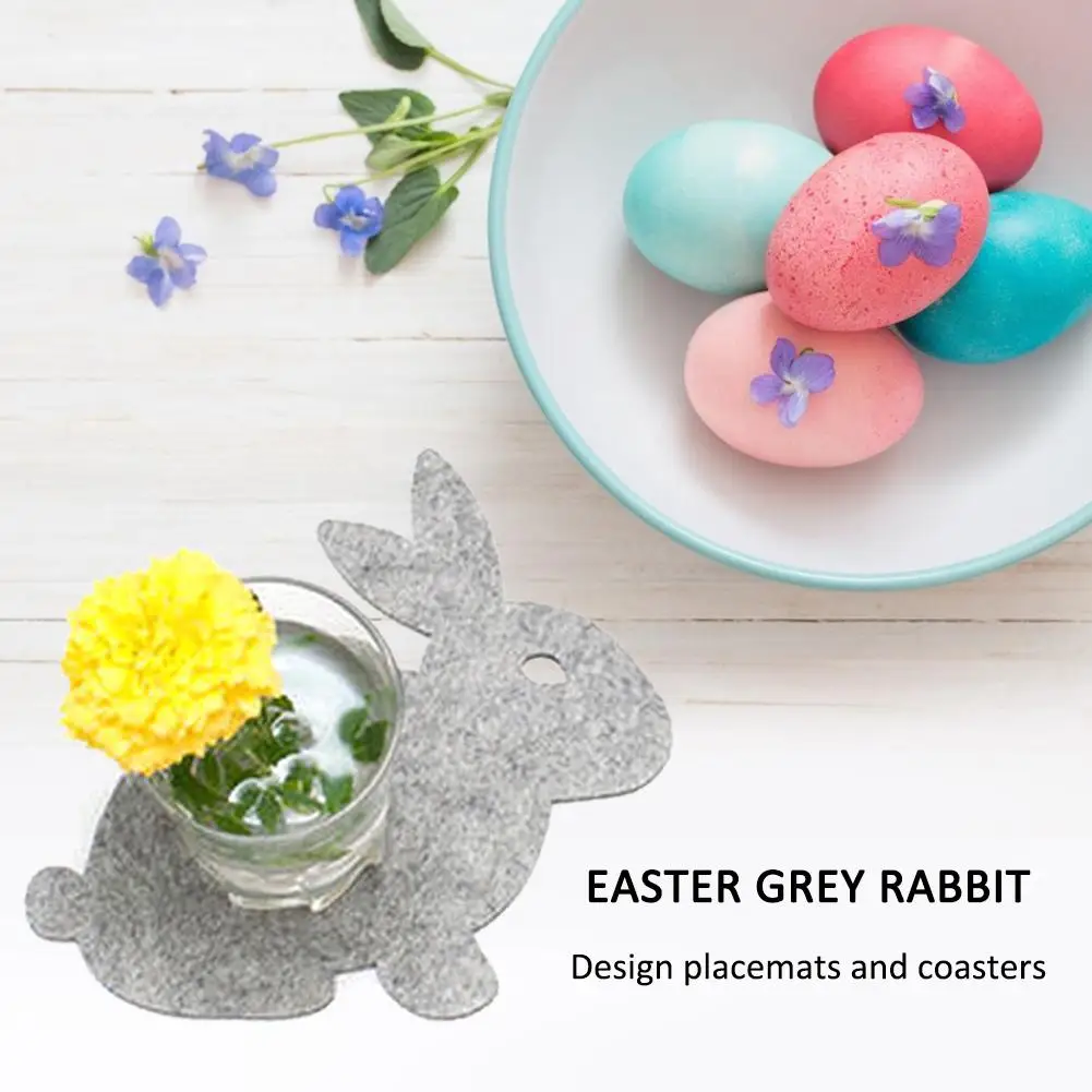Фото 2020 Новый Пасхальный наряд с серым кроликом дизайн столовых пасхальные украшения