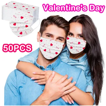 10/50pc Mask Valentine's Day Adult Face Mask Polka Dot Heart Love Printing Маска Disposable 3 Layer Nonwove Mouth Masks Masque
10/50pc Mask Valentine's Day Adult Face Mask Polka Dot Heart Love Printing Маска Disposable 3 Layer Nonwove Mouth Masks Masque