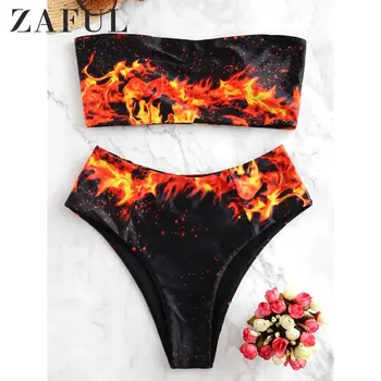 ZAFUL Fire Print High Leg Bandeau Bikini Swimsuit Strapless Bikini Boning Side Bikini Two Pieces Swimsuit 2020 Women Bikini Sets
ZAFUL Fire Print High Leg Bandeau Bikini Swimsuit Strapless Bikini Boning Side Bikini Two Pieces Swimsuit 2020 Women Bikini Sets