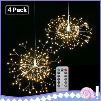 4pcs*120 LED Series Connection Hanging Starburst String Light Firework Copper Light String Fairy Christmas Lights Warm White
4pcs*120 LED Series Connection Hanging Starburst String Light Firework Copper Light String Fairy Christmas Lights Warm White