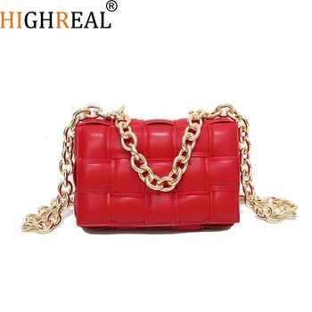 Luxury Handbag Women Bag Designer Thick Metal Chain Plaid Woven Shoulder Bag Trend Bag Female Crossbody Messenger Bag Flap Purse 
Luxury Handbag Women Bag Designer Thick Metal Chain Plaid Woven Shoulder Bag Trend Bag Female Crossbody Messenger Bag Flap Purse