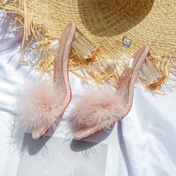 Sweet Fur Women Sandals Clear PVC Buckle Strap Ladies Sandals Crystal Chunky Heel Slingback Summer Pumps
Sweet Fur Women Sandals Clear PVC Buckle Strap Ladies Sandals Crystal Chunky Heel Slingback Summer Pumps