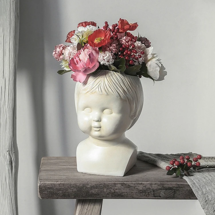 European retro old girl flower pot creative sculpture portrait resin vase decoration home living room decoration christmas gift
European retro old girl flower pot creative sculpture portrait resin vase decoration home living room decoration christmas gift