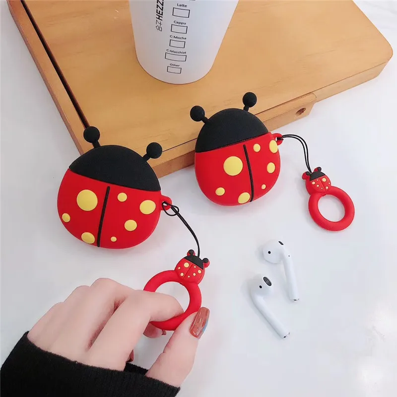 Cute 3D Ladybug Shockproof Headphone Cases For Apple Airpods 2 Wireless Bluetooth Headset Silicone Protection Cover Capa
Cute 3D Ladybug Shockproof Headphone Cases For Apple Airpods 2 Wireless Bluetooth Headset Silicone Protection Cover Capa