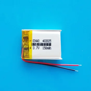 3.7V 402025 150mAh Polymer Lithium rechargeable Battery For Ployer P319 aigo E5808 MP3 MW1 Wireless Bluetooth 
3.7V 402025 150mAh Polymer Lithium rechargeable Battery For Ployer P319 aigo E5808 MP3 MW1 Wireless Bluetooth