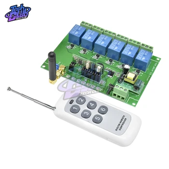 433MHz Universal Wireless Remote Control AC220V 6CH rf Relay Receiver and Transmitter for Universal Garage door and gate Control
433MHz Universal Wireless Remote Control AC220V 6CH rf Relay Receiver and Transmitter for Universal Garage door and gate Control
