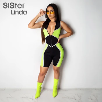 Sisterlinda Reflective Striped Beach Suit Neon Patchwork Fitness 2019 New Autumn Sleeveless Sportswear Slim Women Jumpsuit Mujer
Sisterlinda Reflective Striped Beach Suit Neon Patchwork Fitness 2019 New Autumn Sleeveless Sportswear Slim Women Jumpsuit Mujer