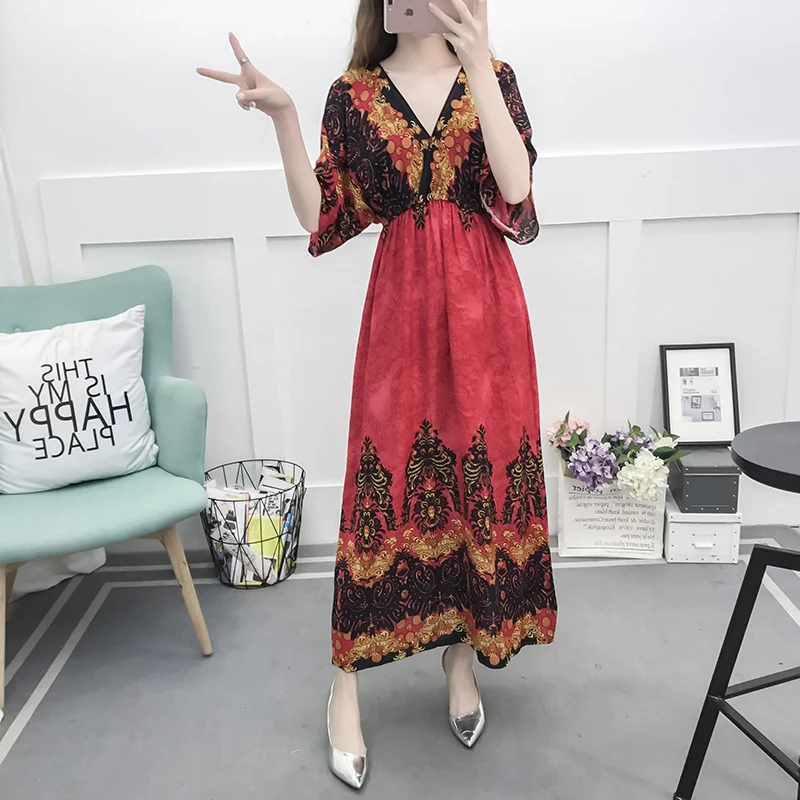 2019 Women Spring Autumn Fashion Dress Elegant Folk-custom Slim Bobo Frocks Printed Ruffles Casual Dresses Loose Beach Vestidos
2019 Women Spring Autumn Fashion Dress Elegant Folk-custom Slim Bobo Frocks Printed Ruffles Casual Dresses Loose Beach Vestidos