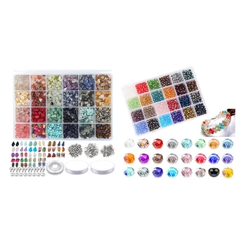 1200Pcs Irregular Gemstone Beads Kit for Diy Jewelry Making & 1200Pcs 6Mm Crystal Beads for Jewelry Making
1200Pcs Irregular Gemstone Beads Kit for Diy Jewelry Making & 1200Pcs 6Mm Crystal Beads for Jewelry Making