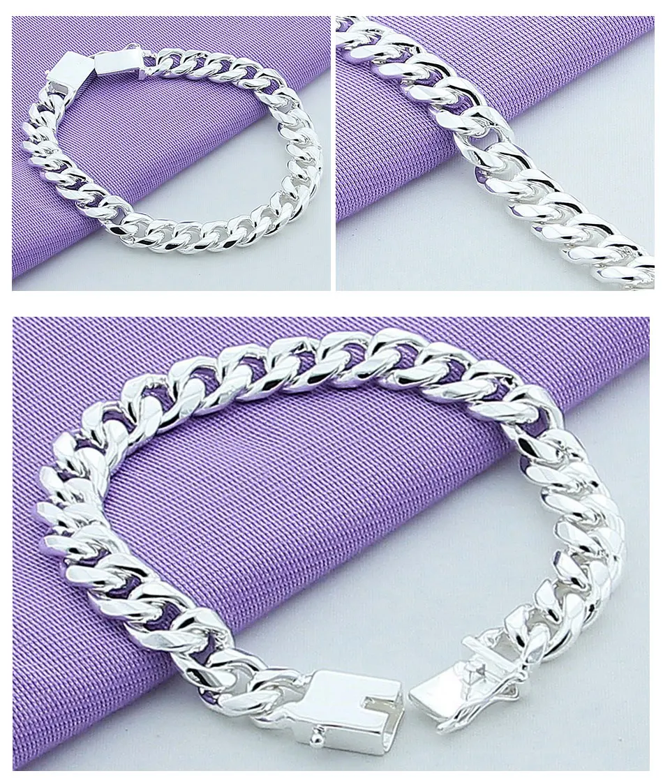 Aravant 925 Silver Jewelry Sets For Women Men Sideway Necklaces Bracelets Jewelry Gifts