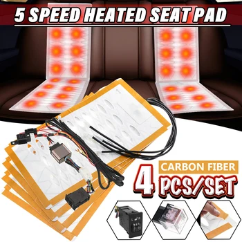 4 pcs Heated seats Covers Pad 5 Level 12V Carbon Fiber Universal Auto Car Seat Heating Pad Winter Warmer Heater
4 pcs Heated seats Covers Pad 5 Level 12V Carbon Fiber Universal Auto Car Seat Heating Pad Winter Warmer Heater