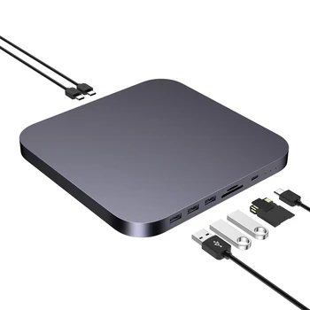 Mac mini M1 M2 용 Colorii USB C 허브, HDD 인클로저, 2.5 SATA NVME M.2 SSD HDD 케이스, USB C Gen 2 SD/TF 도킹 스테이션