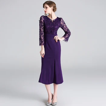 Socialite Autumn Purple Mesh Embroidery Dress Vestidos Invierno 2020 Mujer Women Sexy Split Midi Party Dress Robe Pull K6556
Socialite Autumn Purple Mesh Embroidery Dress Vestidos Invierno 2020 Mujer Women Sexy Split Midi Party Dress Robe Pull K6556