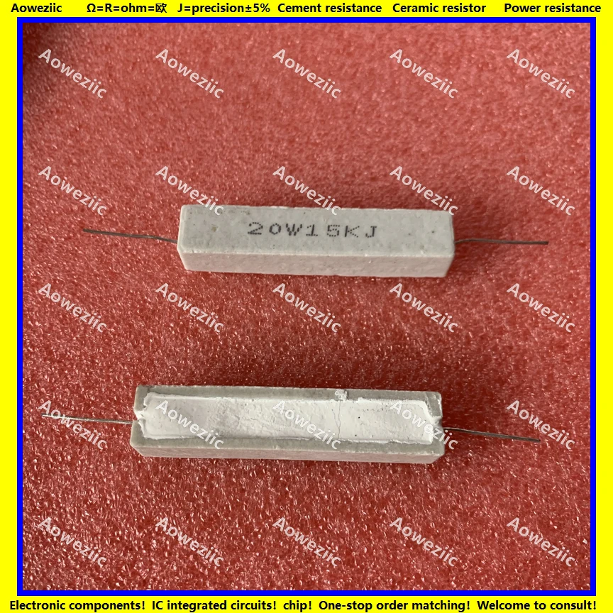 Горизонтальный цементный резистор RX27, 10 шт., 20 Вт, 15K Ом, 20W15KJ, 20W15K, RJ, 15000 Ом, керамическое сопротивление, точность 5%, силовое сопротивление
Горизонтальный цементный резистор RX27, 10 шт., 20 Вт, 15K Ом, 20W15KJ, 20W15K, RJ, 15000 Ом, керамическое сопротивление, точность 5%, силовое сопротивление