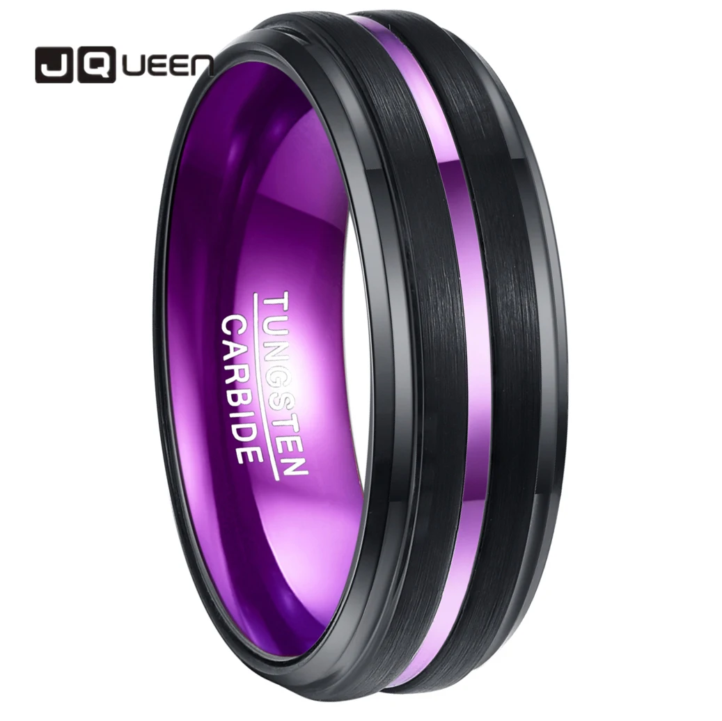 JQUEEN 8MM Tungsten Carbide Ring Galvanized Black Matte Finish Purple Grooved Step Small Bevel Men's Ring Wedding Jewelry
JQUEEN 8MM Tungsten Carbide Ring Galvanized Black Matte Finish Purple Grooved Step Small Bevel Men's Ring Wedding Jewelry