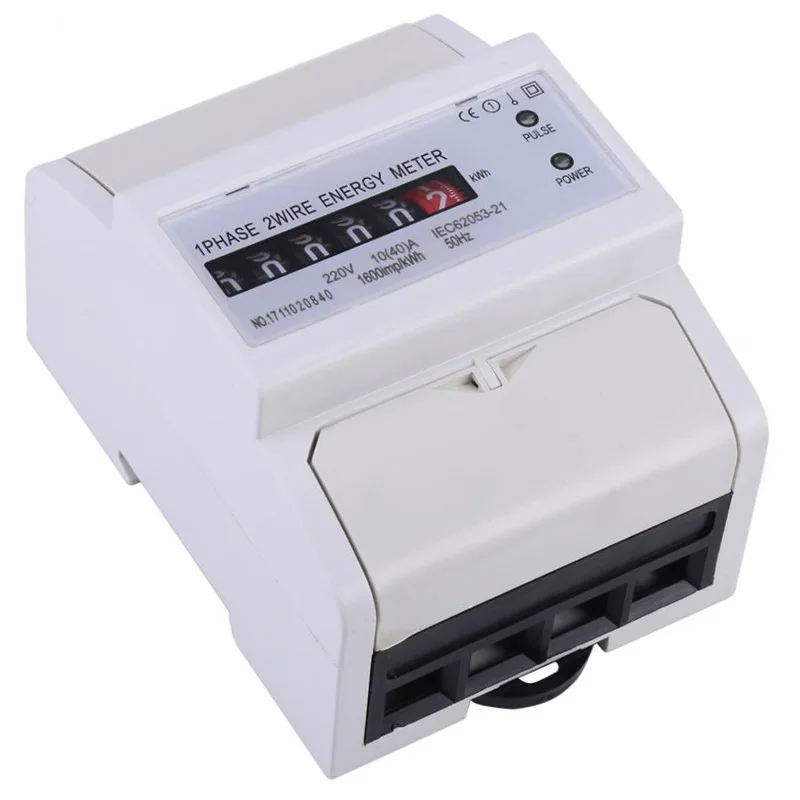 1 Phase 2 Wire Din Rail Electronic Energy Kwh Meter 10(40)A Power Consumption Watt Energy Meter
1 Phase 2 Wire Din Rail Electronic Energy Kwh Meter 10(40)A Power Consumption Watt Energy Meter