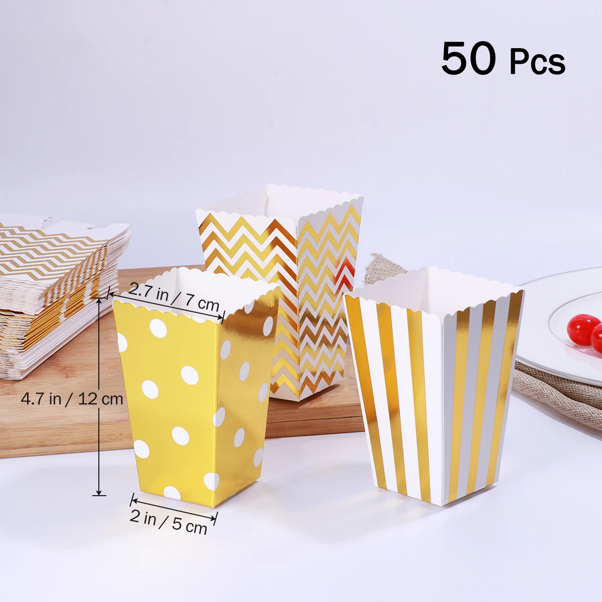 50pcs Paper Popcorn Boxes Bags Cardboard Popcorn Box Party Supplies Snack Food Pop Corn Box Candy Container Treat Cartons (Gold)
50pcs Paper Popcorn Boxes Bags Cardboard Popcorn Box Party Supplies Snack Food Pop Corn Box Candy Container Treat Cartons (Gold)