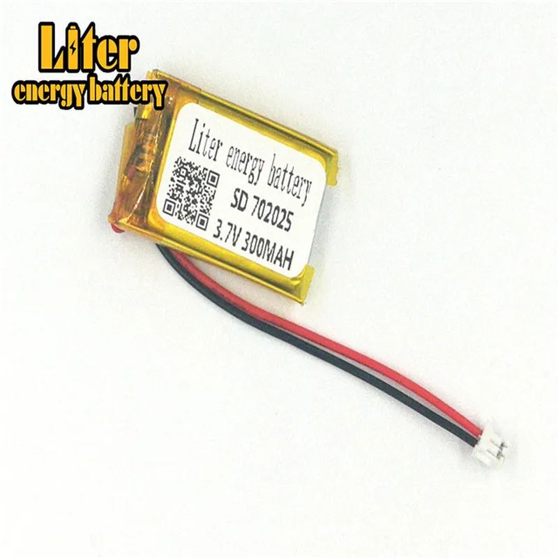 1.5MM 2pin connector 702025 300mah 3.7v Rechargeable lipo battery solar li ion polymer lithium battery MP3 MP4 MP5 small toys
1.5MM 2pin connector 702025 300mah 3.7v Rechargeable lipo battery solar li ion polymer lithium battery MP3 MP4 MP5 small toys