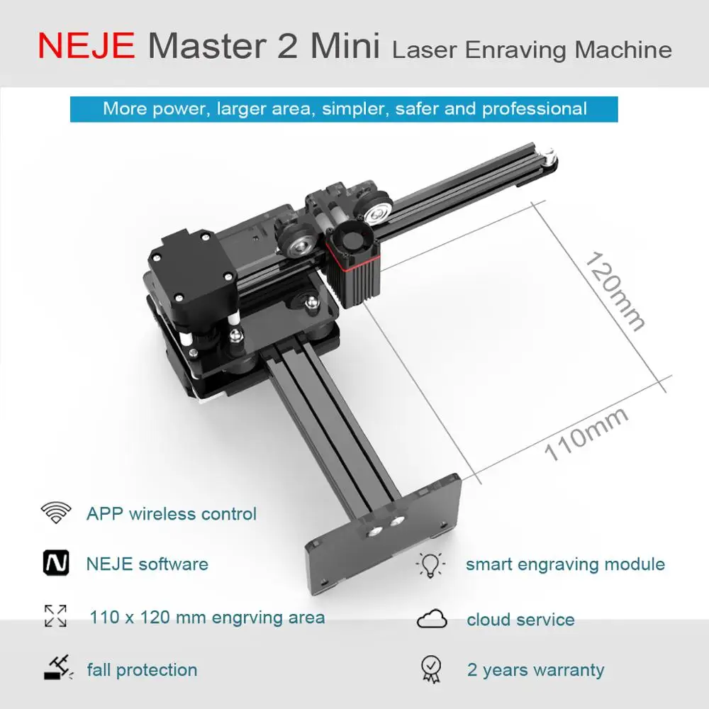 NEJE Master 2 10W Mini Laser Engraver and Cutter Laser Engraving Machine with Wireless APP Control Roll Protection
NEJE Master 2 10W Mini Laser Engraver and Cutter Laser Engraving Machine with Wireless APP Control Roll Protection