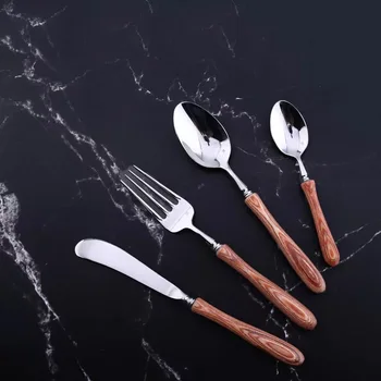 Stainless Steel Dinner Set Dinner Service Tableware Set Dinnerware Set Cutlery Set With Wooden Handle Knife Fork Spoon
Stainless Steel Dinner Set Dinner Service Tableware Set Dinnerware Set Cutlery Set With Wooden Handle Knife Fork Spoon