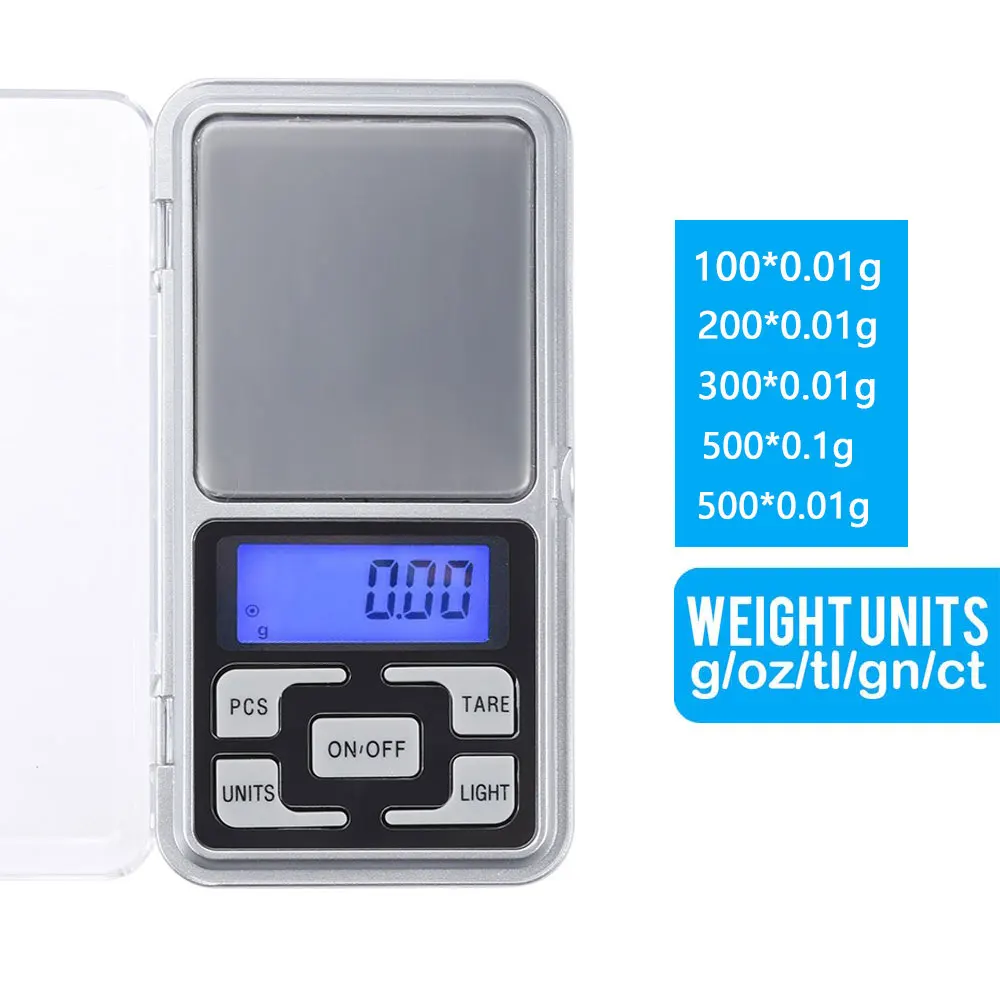 Electronic Digital Pocket Scale 0.01g Precision Mini Jewelry Weighing Scale Backlight Scales 0.1g for Kitchen 100/200/300/500g
Electronic Digital Pocket Scale 0.01g Precision Mini Jewelry Weighing Scale Backlight Scales 0.1g for Kitchen 100/200/300/500g