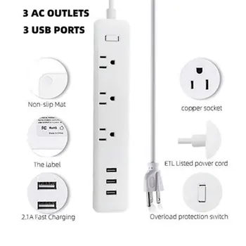 Smart 3 USB Extension Socket Flat Plug Explosion Proof Power Strip Outlets Surge Protector Travel Home Theater Office Outdoor
Smart 3 USB Extension Socket Flat Plug Explosion Proof Power Strip Outlets Surge Protector Travel Home Theater Office Outdoor