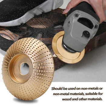 New Wood Grinding Wheel Angle Grinder Disc Wood Carving Disc Sanding Abrasive Tool Bore Gold 
New Wood Grinding Wheel Angle Grinder Disc Wood Carving Disc Sanding Abrasive Tool Bore Gold