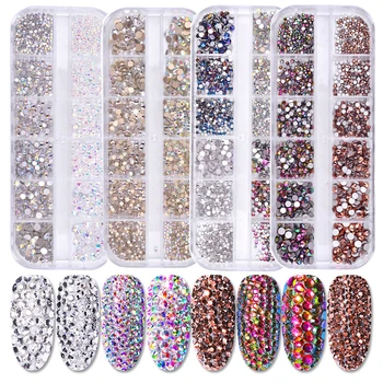 Multi Size Glass Nail Rhinestones Mixed Colors Flat-back AB Color Crystal 3D Charm Gems Beads DIY Manicure Nail Art Decorations
Multi Size Glass Nail Rhinestones Mixed Colors Flat-back AB Color Crystal 3D Charm Gems Beads DIY Manicure Nail Art Decorations