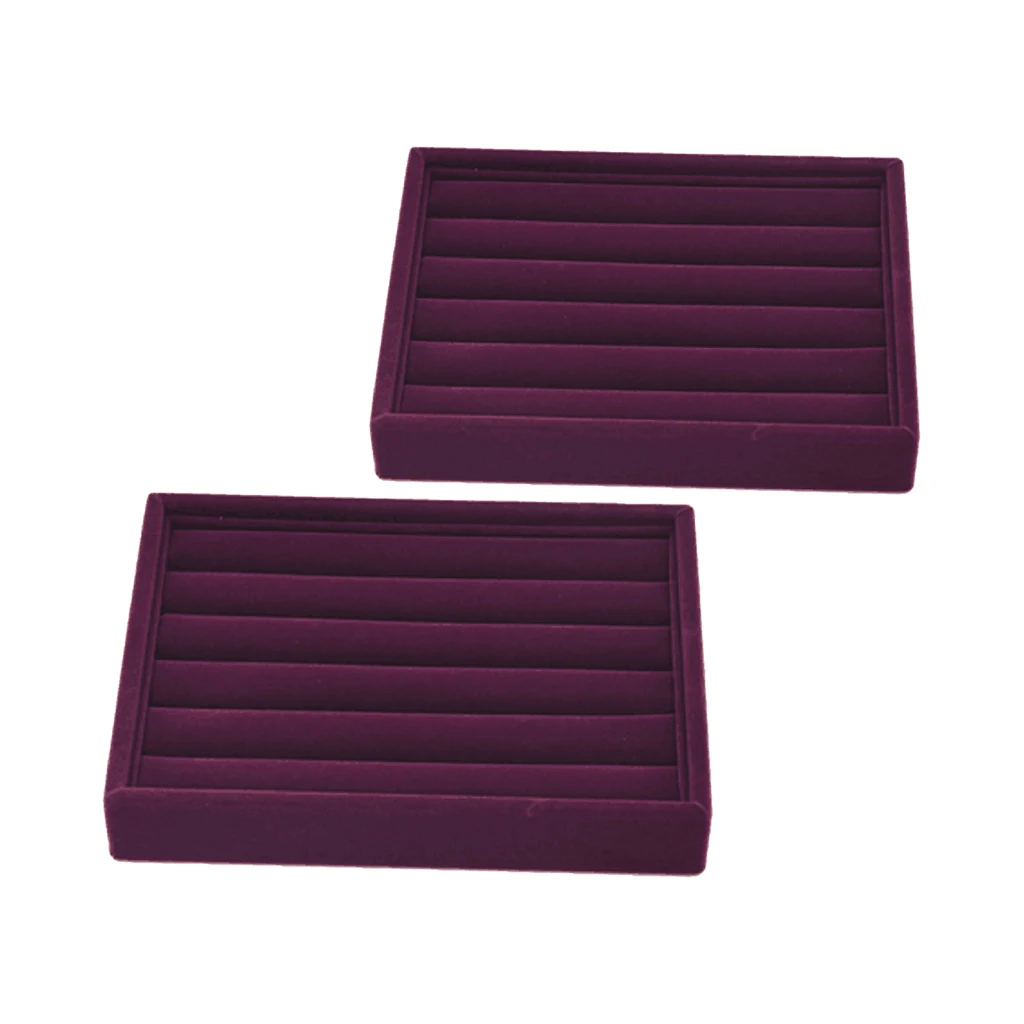 2 lot Luxury Roomy Stackable 5 Slots Studs Jewelry Display Tray Storage Box 2 lot Luxury Roomy Stackable 5 Slots Studs Jewelry Display Tray Storage Box