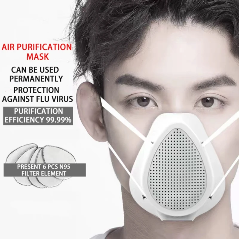 

Influenza Virus Protective Mask Smart Electric Anti-fog Pm2.5 Dustproof Breathable Anti-odor Masks 5-layer ventilation Mask