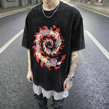 Men T Shirt Hip Hop Streetwear Pure Cotton Retro Flame Skulls Frayed Washed 2020 Spring New Gothic Rock Style Men's T Shirt
Men T Shirt Hip Hop Streetwear Pure Cotton Retro Flame Skulls Frayed Washed 2020 Spring New Gothic Rock Style Men's T Shirt