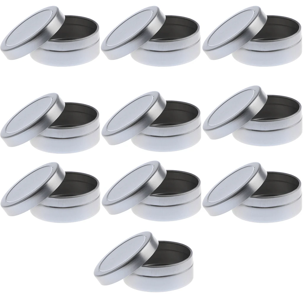 10x 10g Round Aluminum Cosmetics Cream Empty Lip Balm Containers Jars Tin 10x 10g Round Aluminum Cosmetics Cream Empty Lip Balm Containers Jars Tin