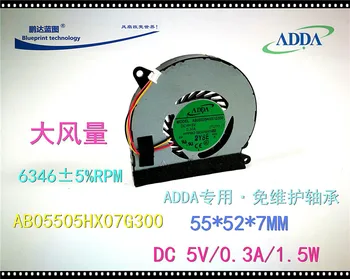 Original ADDA AB05505HX07G300 5.5 CM5V large airflow notebook micro-turbine cooling fans
Original ADDA AB05505HX07G300 5.5 CM5V large airflow notebook micro-turbine cooling fans